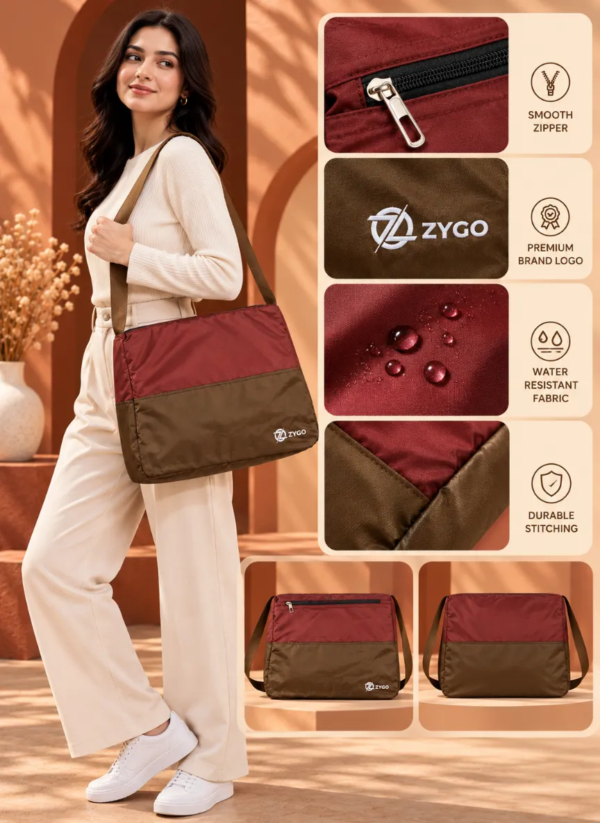 Crossbody Shoulder Maroon Bag - Image 3