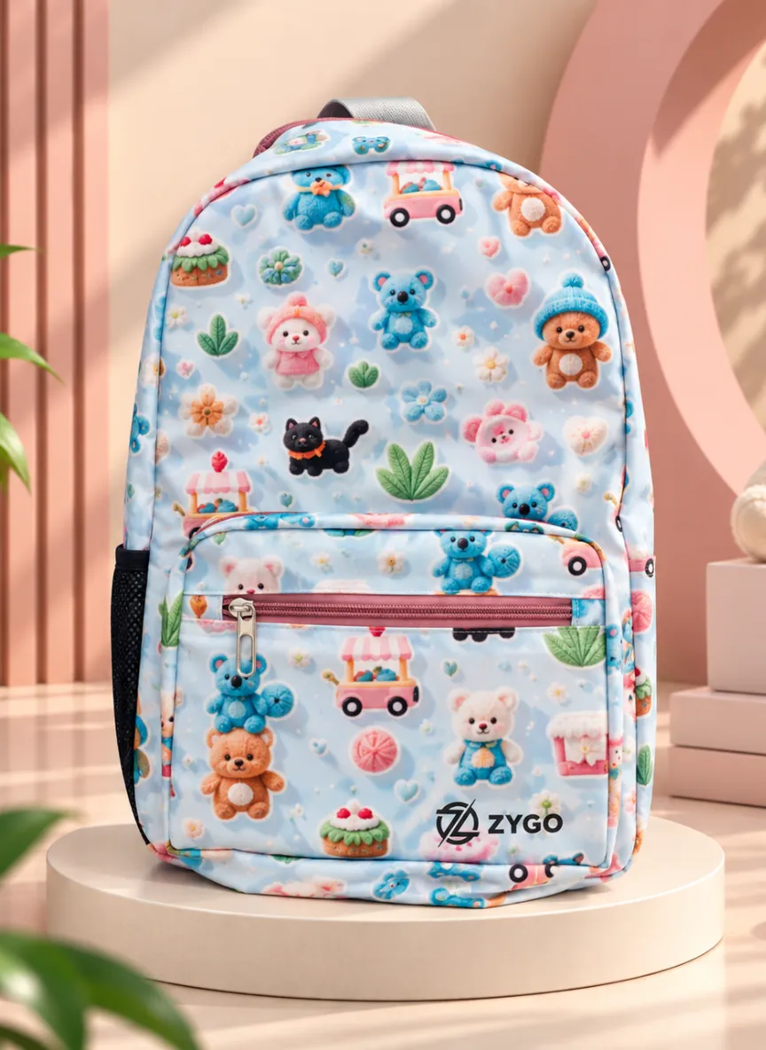 Cute Teddy Printed Everyday Backpack