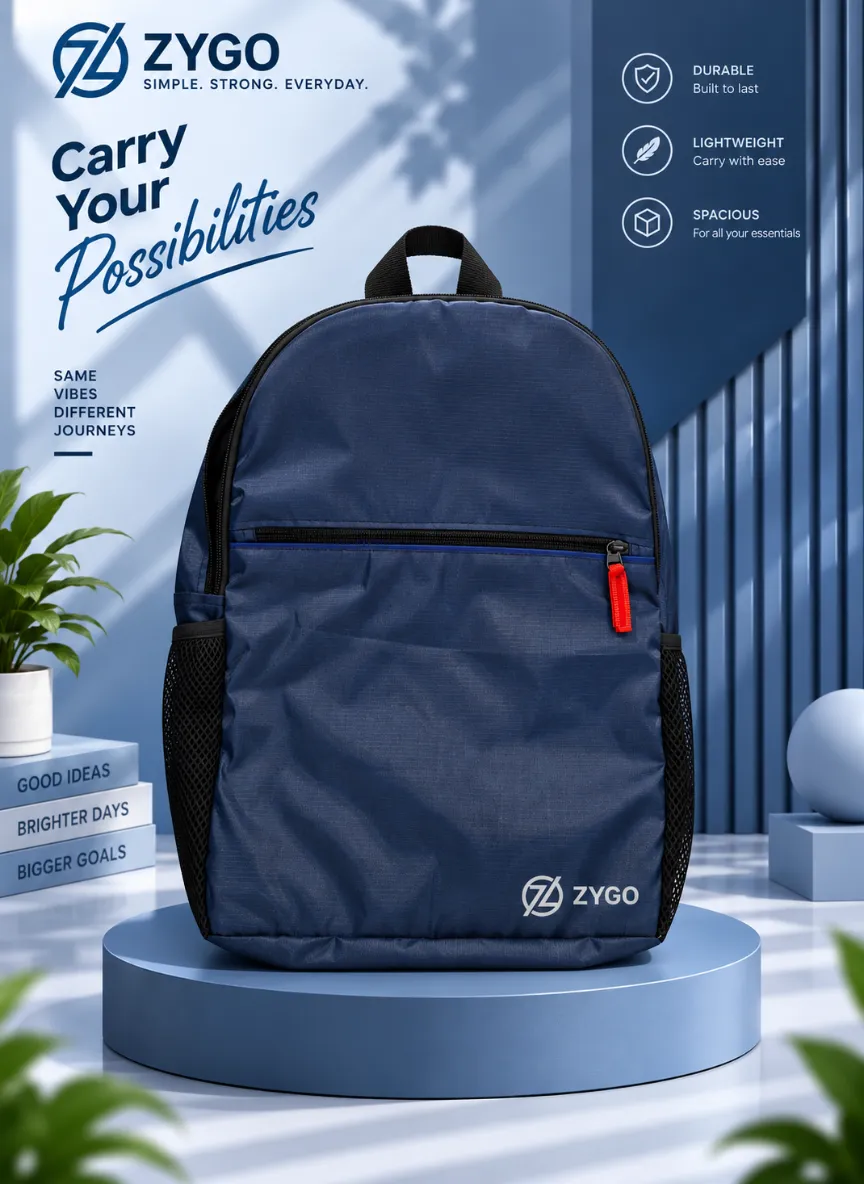 ZYGO Navy Blue Lightweight Laptop Backpack
