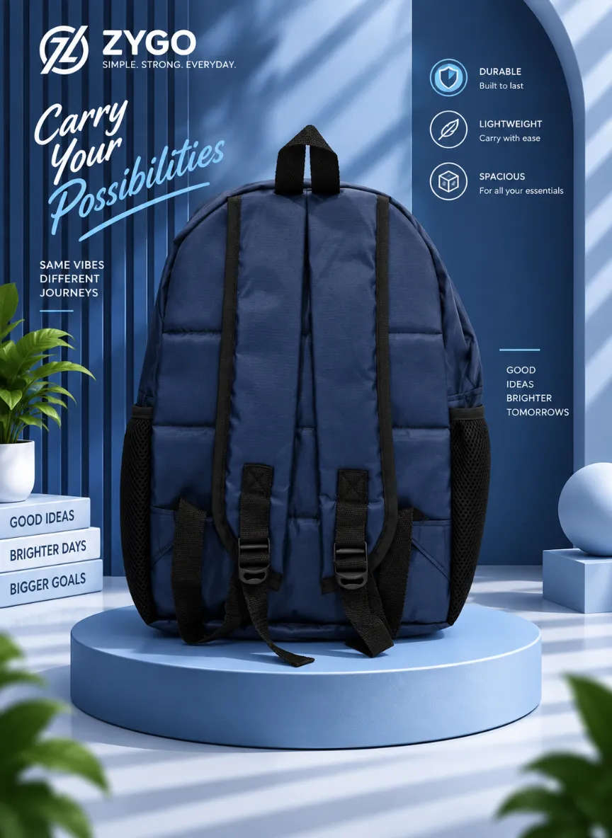 ZYGO Navy Blue Lightweight Laptop Backpack - Image 4