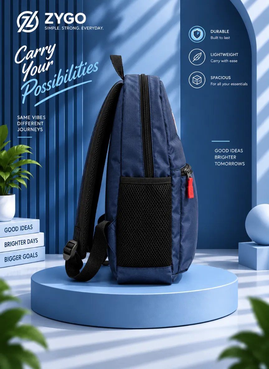 ZYGO Navy Blue Lightweight Laptop Backpack - Image 3