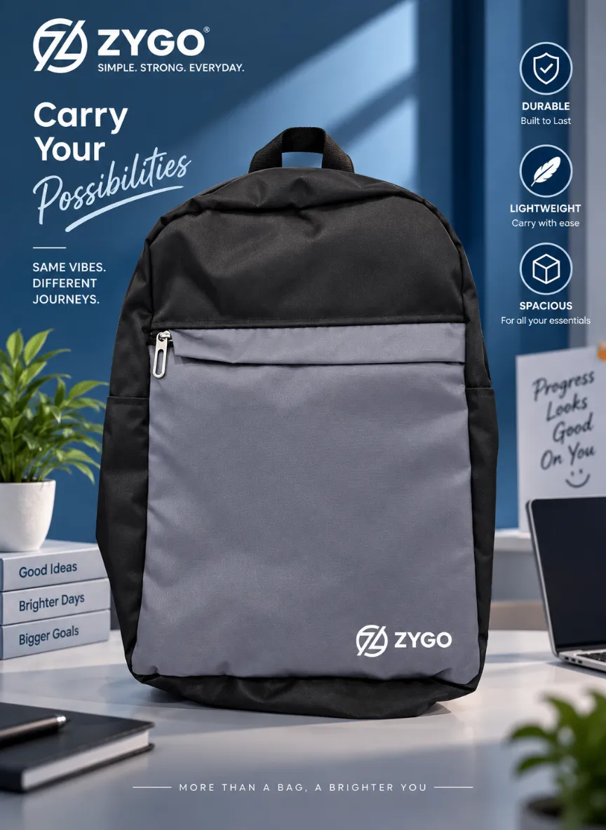 ZYGO Slate Black Dual-Tone Laptop Pocket Backpack