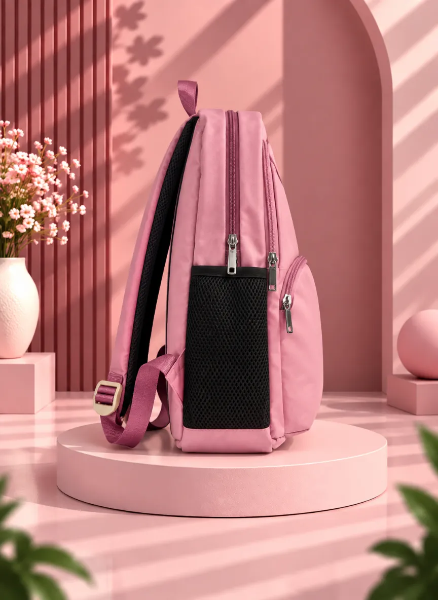 ZYGO Rose Pink Multi-Zip Backpack - Image 3