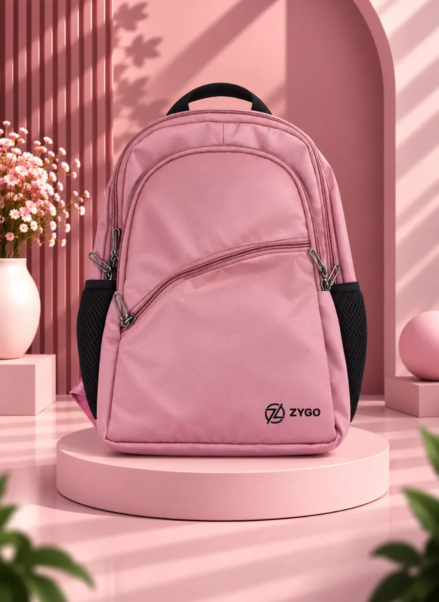 ZYGO Rose Pink Multi-Zip Backpack