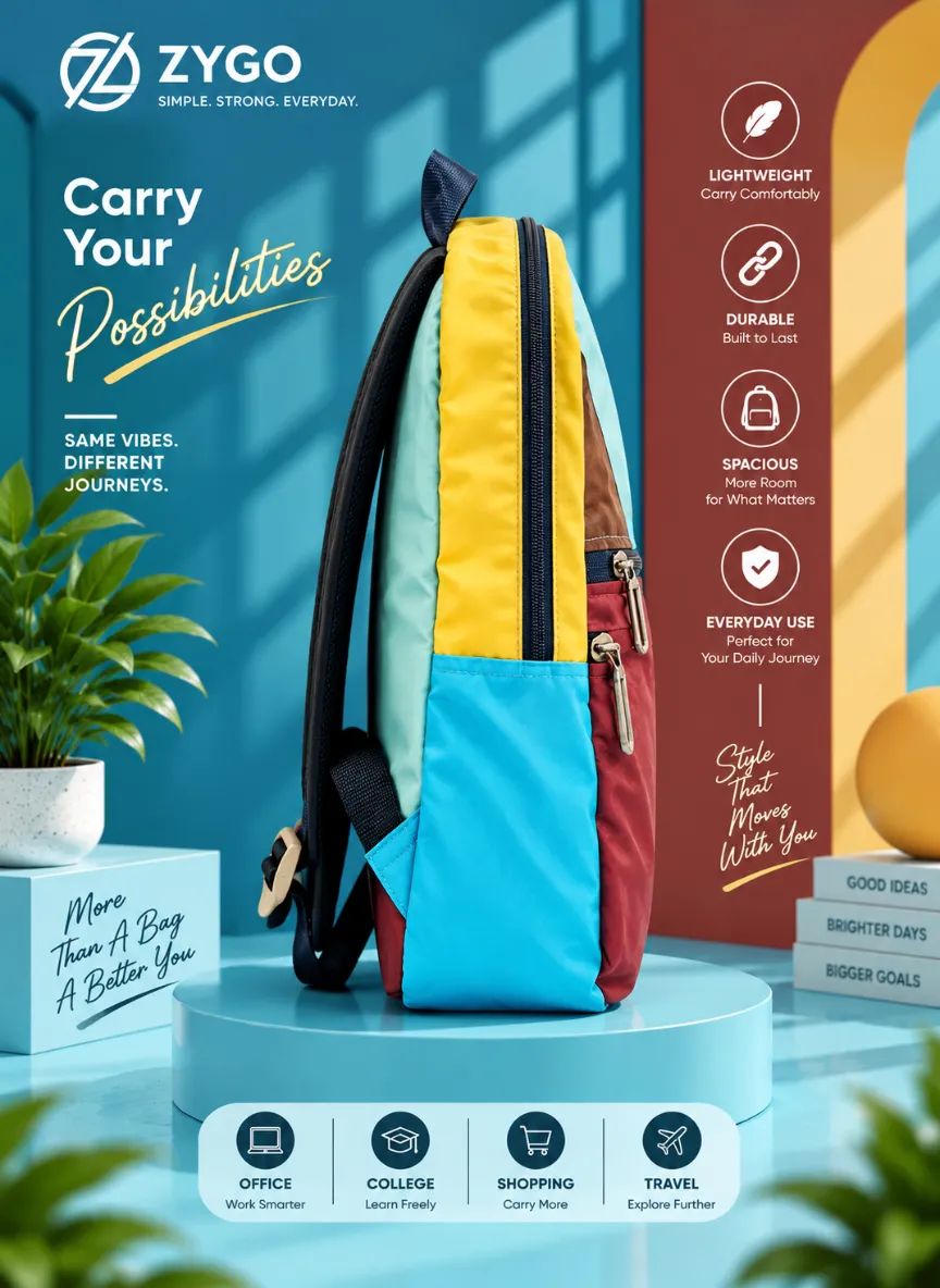 ZYGO Vibrant Multi-Panel Everyday Backpack - Image 3