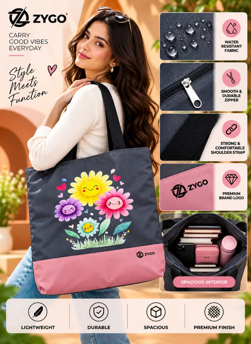 Zygo Zipper Tote Utility Flower Bag - Image 3